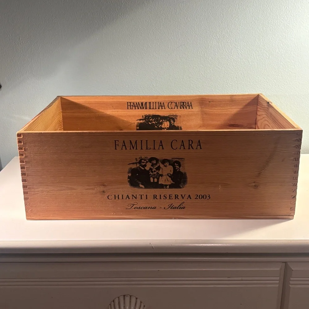 Chianti Reserva Vintage Wooden Wine Crate Familia Cara Italy
